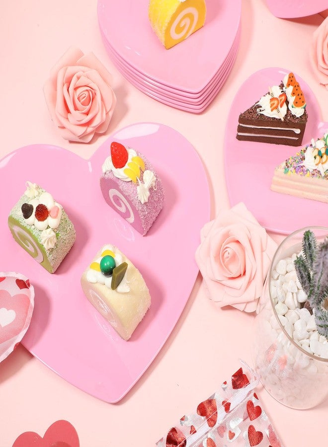 FillTouch مجموعة أطباق ميلامين على شكل قلب من فيل تاتش، 4 قطع، مقاس 9.5 بوصة، أطباق عشاء، أواني طعام على شكل قلب، مناسبة لعيد الحب، وأعياد الميلاد، وحفلات توديع العزوبية، وحفلات استقبال المولود (لون وردي) - Image 4